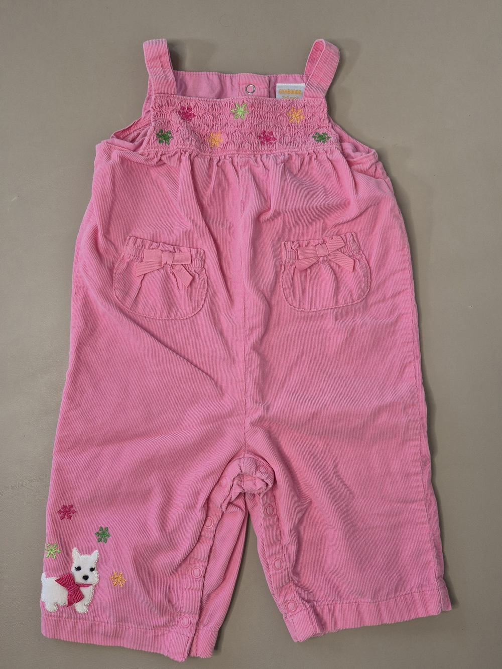 Gymboree Pink Corduroy Scottie Dog Romper 3-6 Months